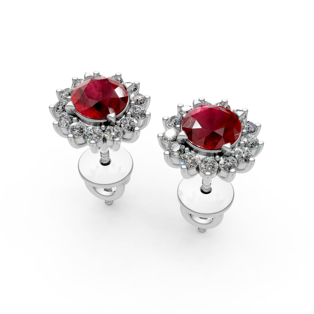 Ruby Earrings for Women in Gold with Moissanite Stones – Uzma Design