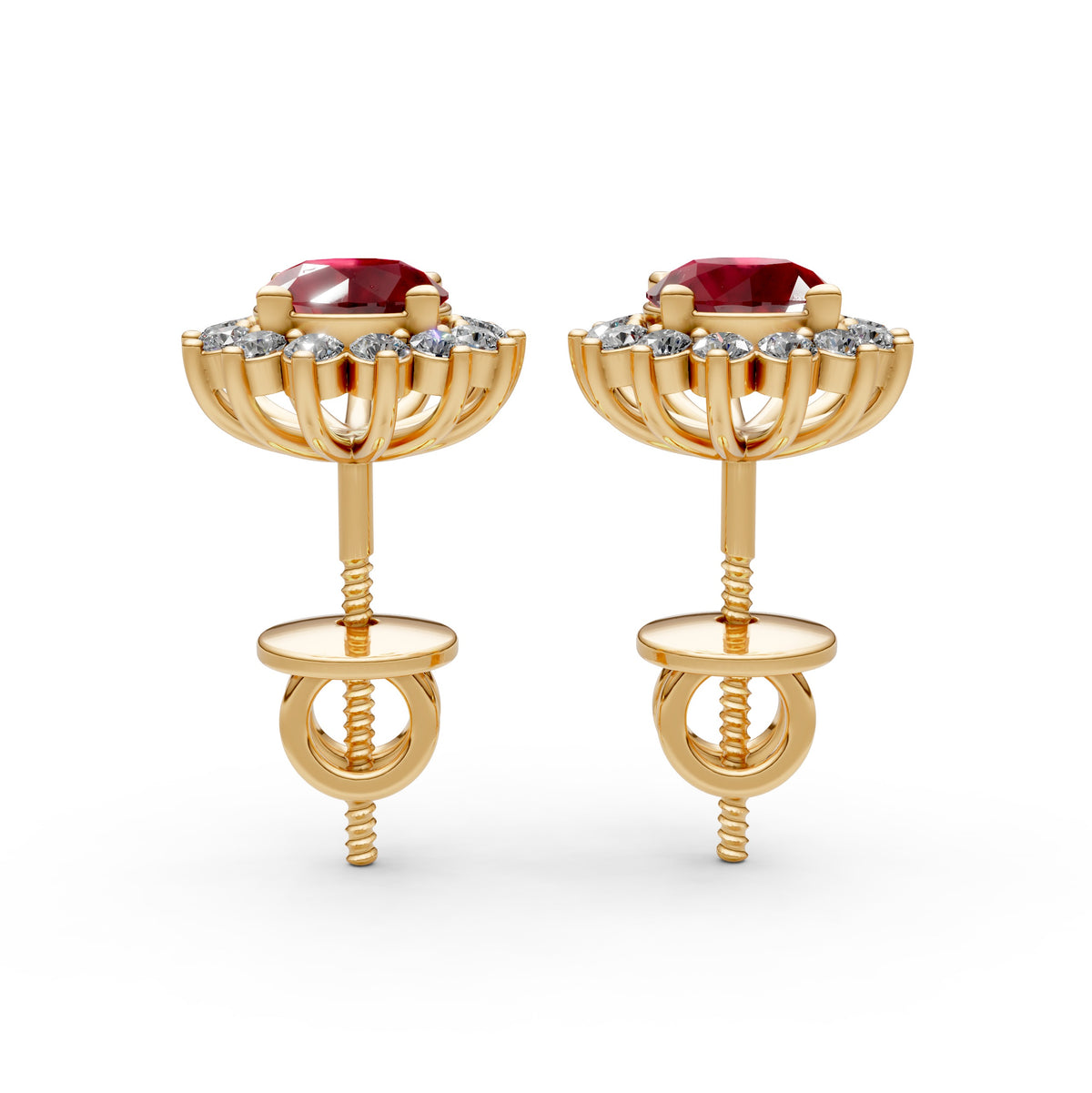 Ruby Earrings for Women in Gold with Moissanite Stones – Uzma Design