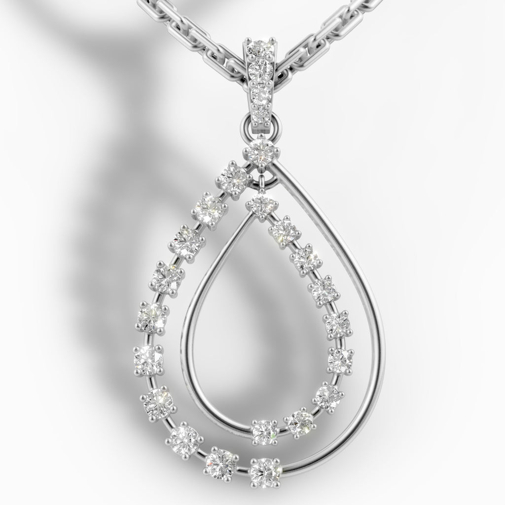 Diamond Pendant & Earrings Set – 18K Gold, 7.50g (Total Diamond Weight: 1.76 ct)