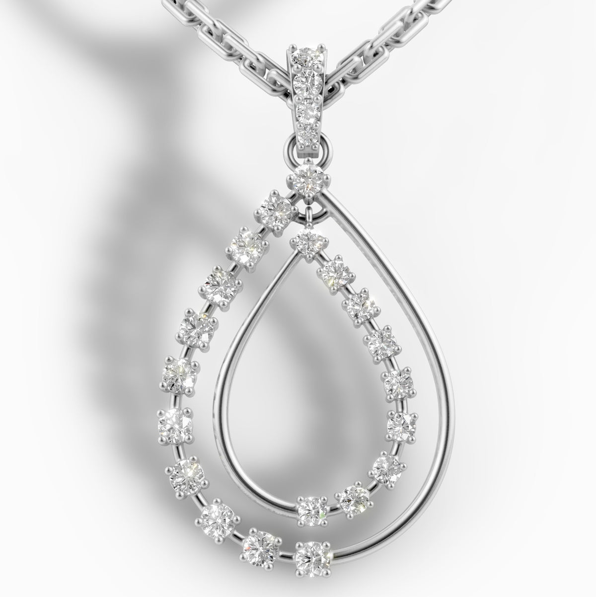 Diamond Pendant & Earrings Set – 18K Gold, 7.50g (Total Diamond Weight: 1.76 ct)