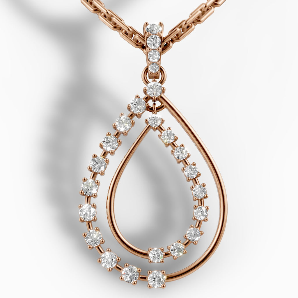 Diamond Pendant & Earrings Set – 18K Gold, 7.50g (Total Diamond Weight: 1.76 ct)