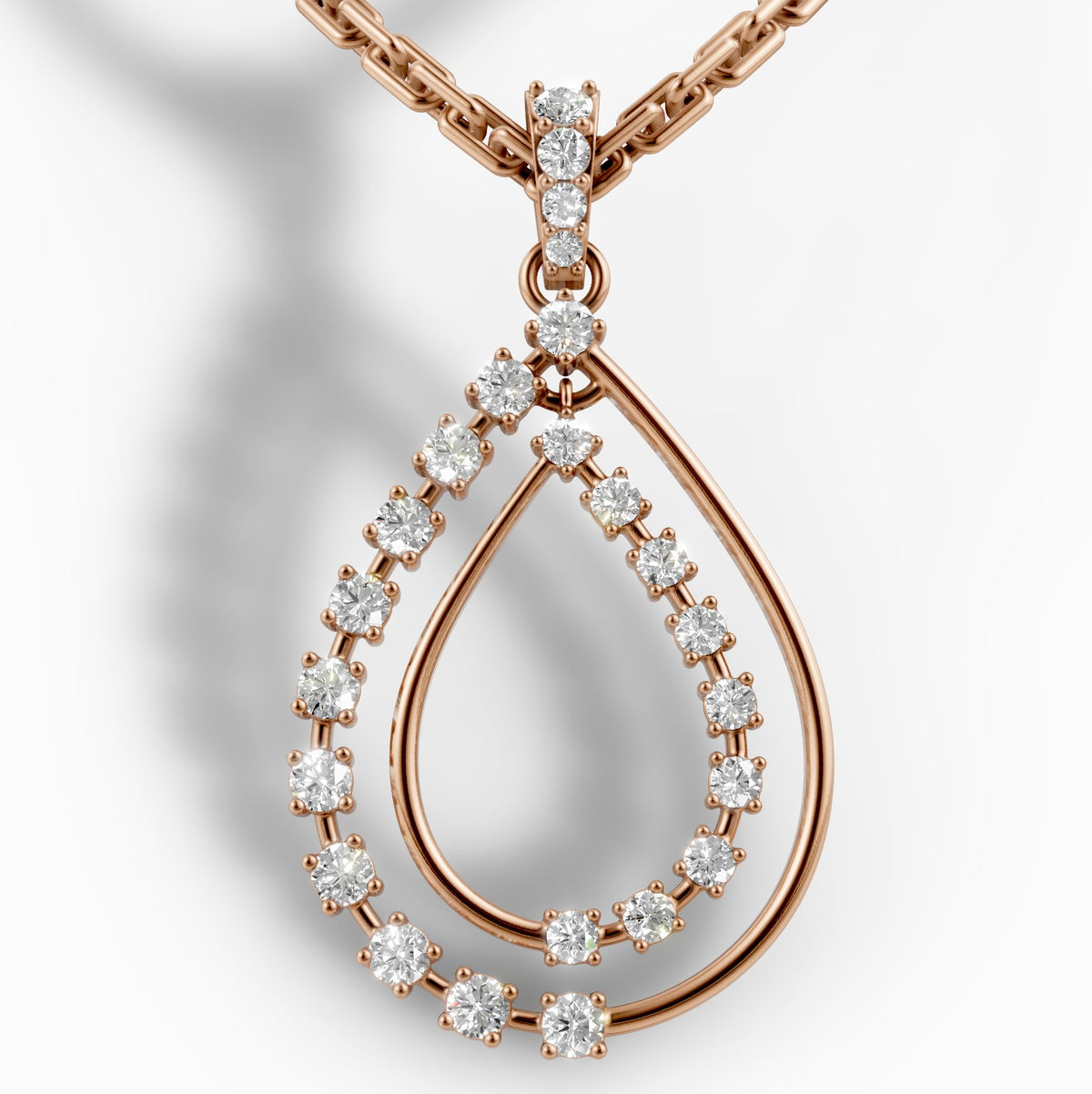 Diamond Pendant & Earrings Set – 18K Gold, 7.50g (Total Diamond Weight: 1.76 ct)