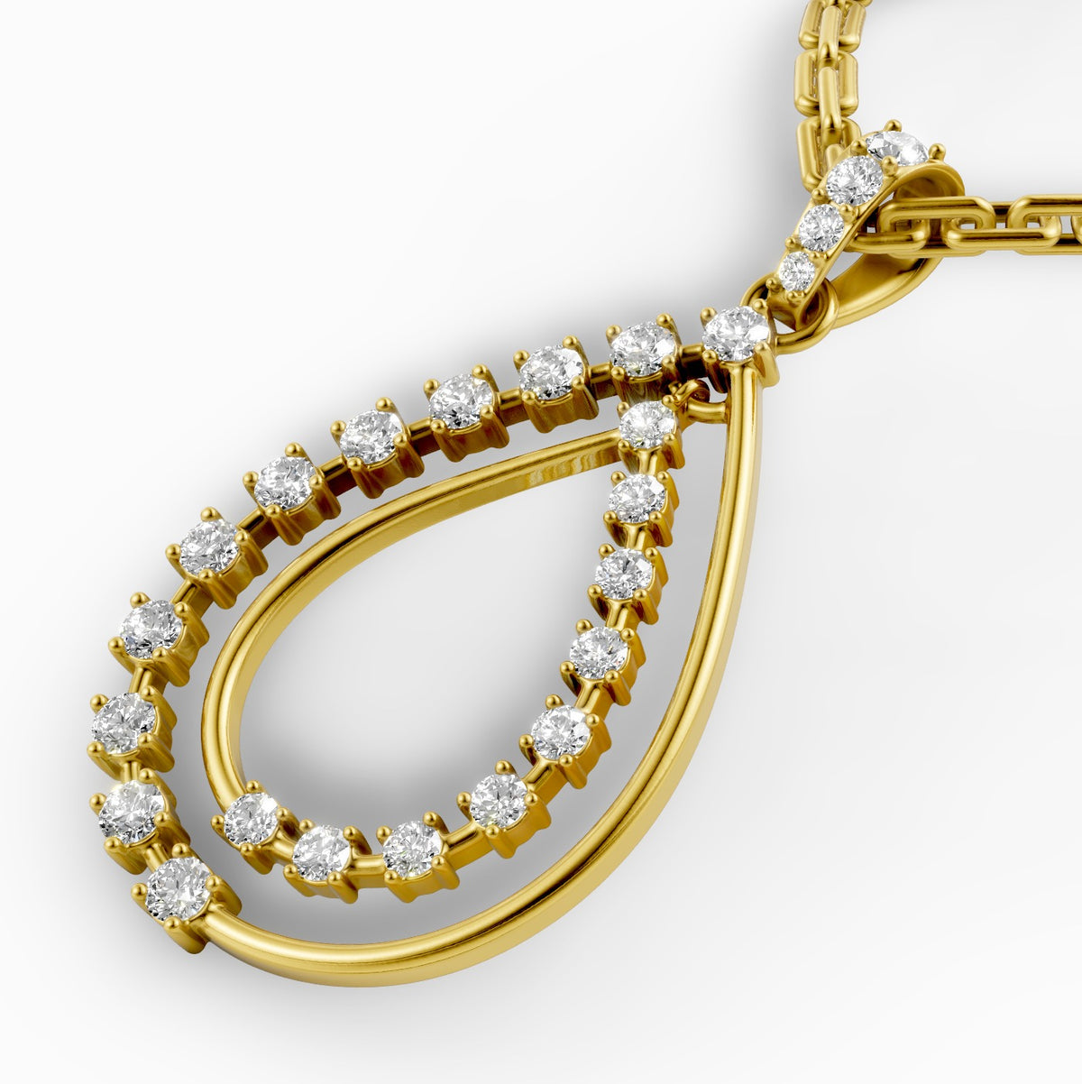 Diamond Pendant & Earrings Set – 18K Gold, 7.50g (Total Diamond Weight: 1.76 ct)