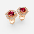Ruby Earring in Gold with Masonite Diamonds - Zainab