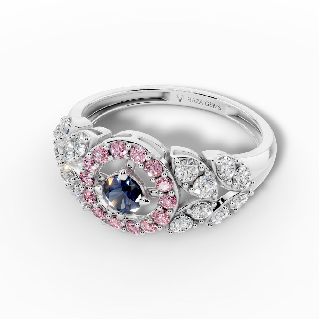 Natural Sapphire and Diamond Ring – 18K Gold (2.8g)