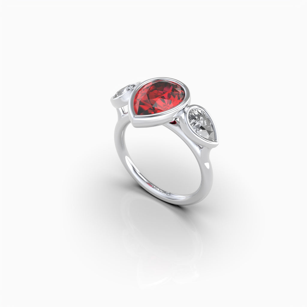 Natural Ruby Ring with Natural Diamonds