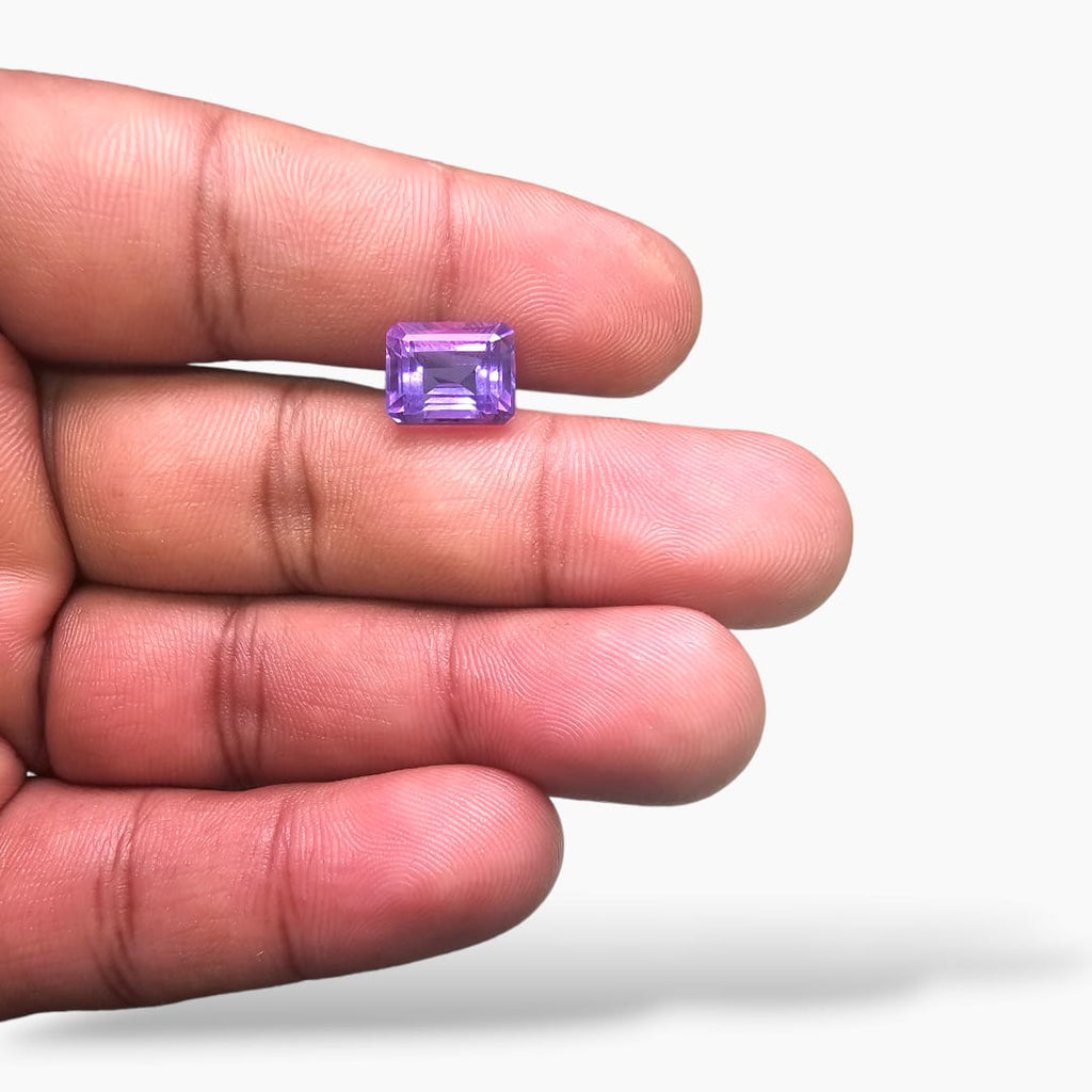 shop Natural Purple Amethyst  Stone 4.16 Carats Emerald Cut( 10x8 mm)
