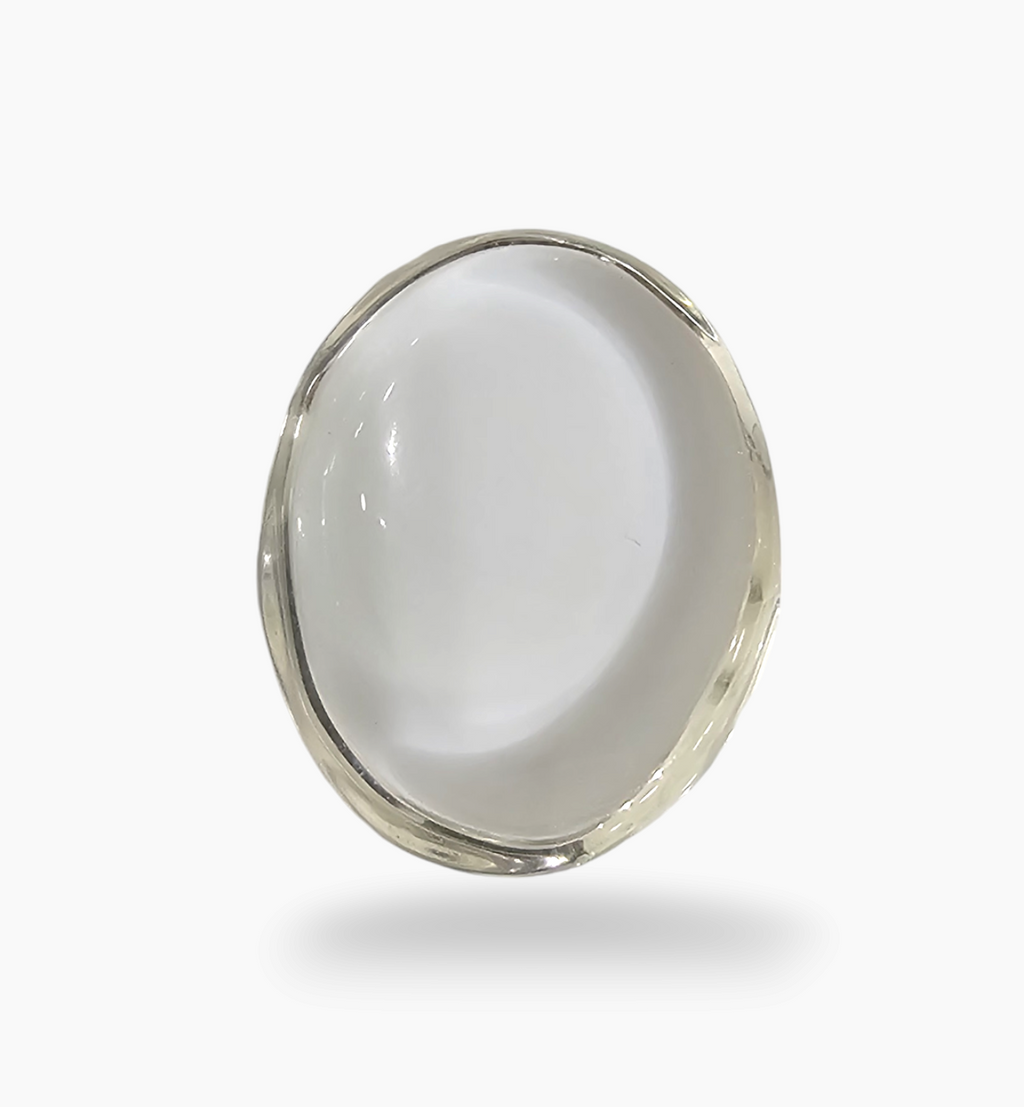 Natural White Topaz Stone 8.99 Carats Oval Cabochon Shape Size 17.5X14mm