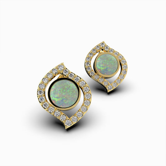 White Australian Opal Earring - Riley