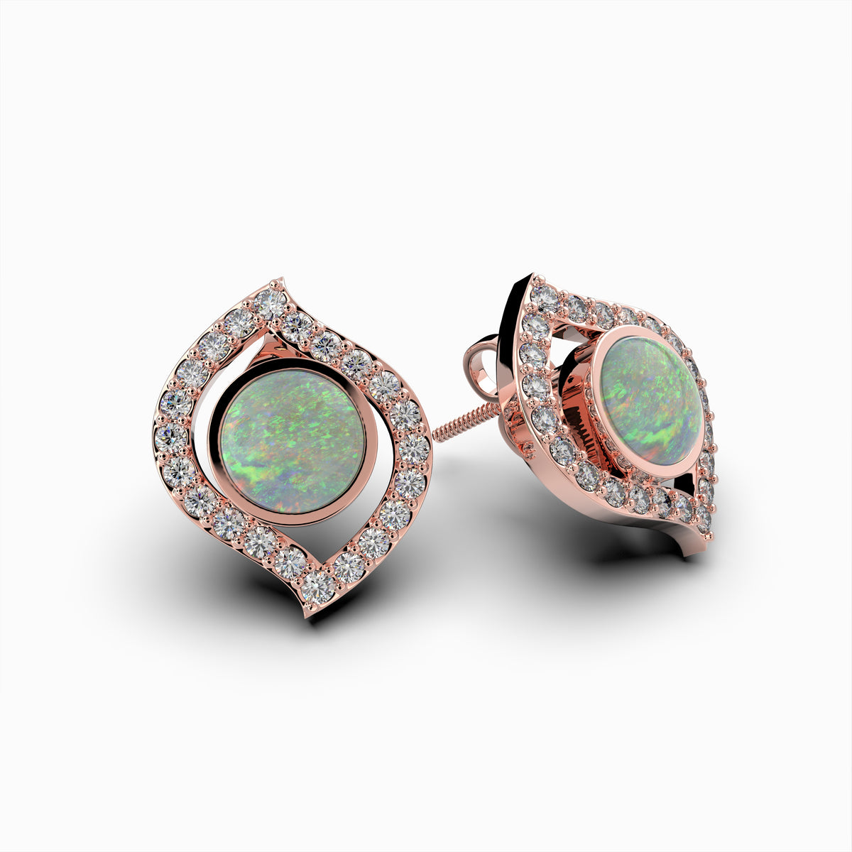 White Australian Opal Earring - Riley