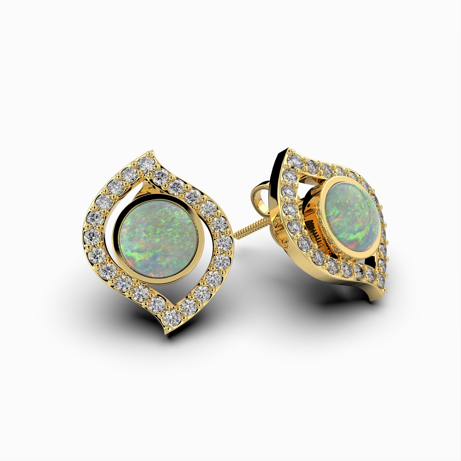 White Australian Opal Earrings