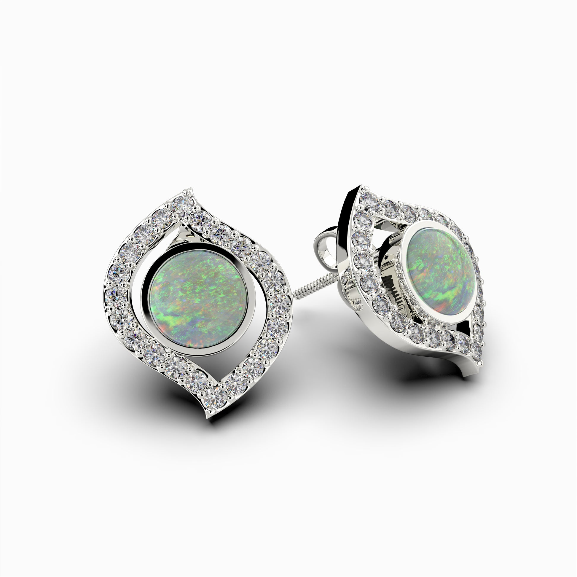 White Australian Opal Earring Riley – Raza Gems LLC
