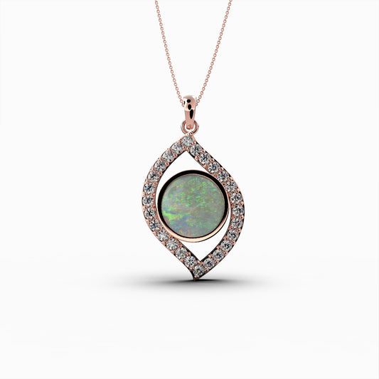 White Australian Opal Pendant - Zoe