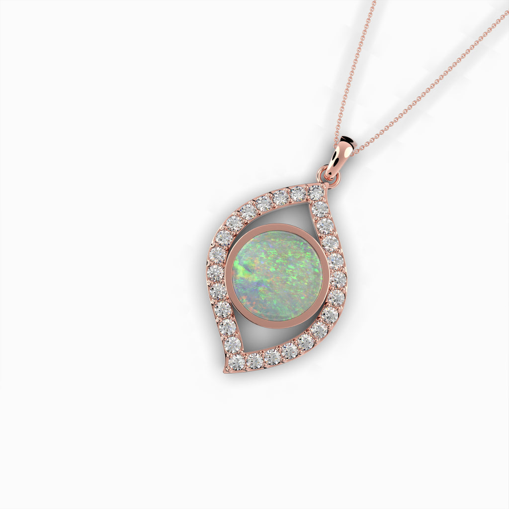 White Australian Opal Pendant - Zoe