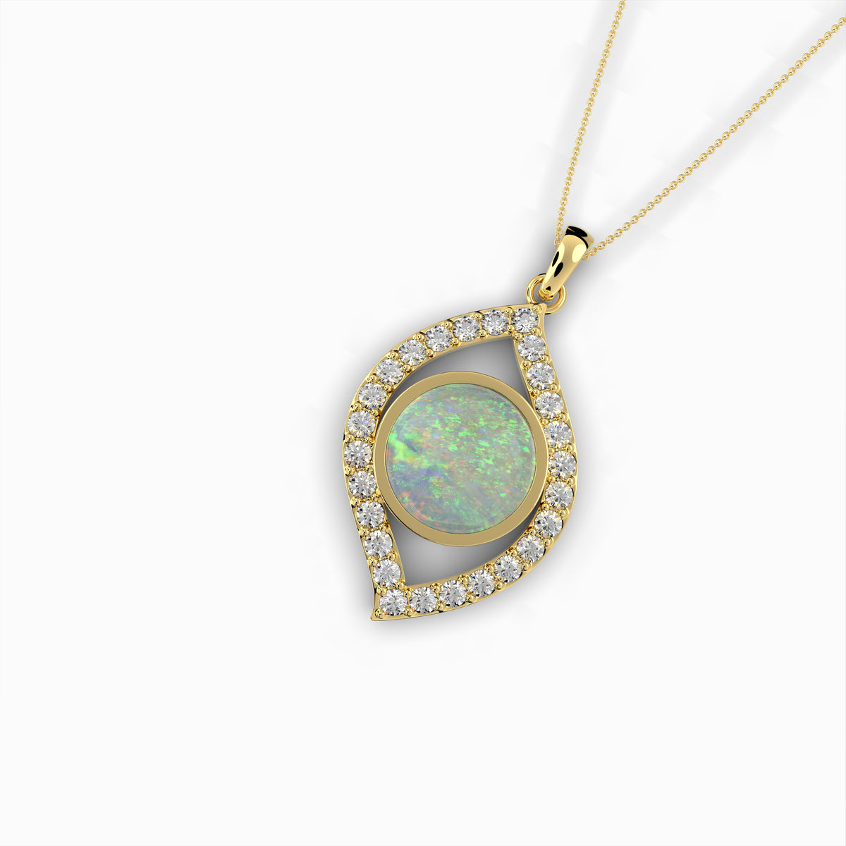 White Australian Opal Pendant - Zoe