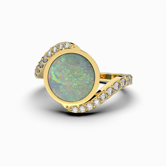 White Australian Opal Ring - Willow