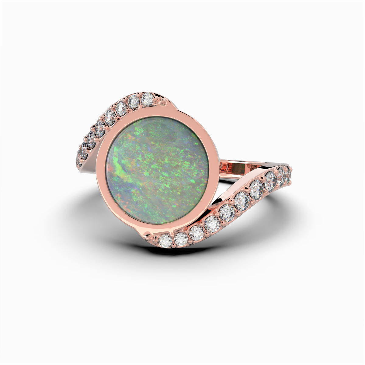White Australian Opal Ring - Willow