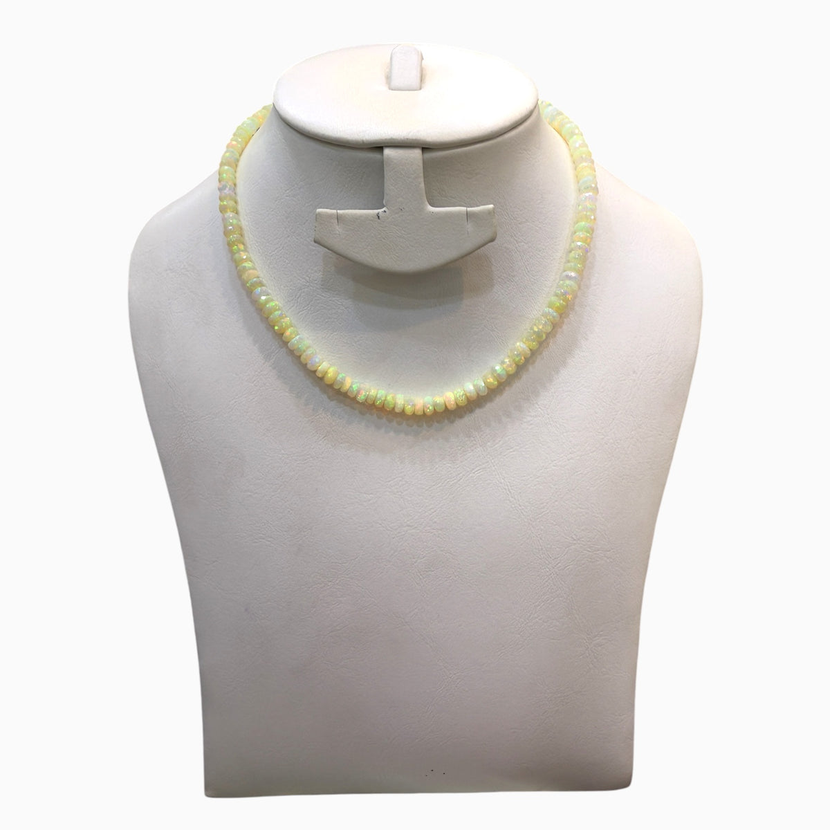 White Ethopian Opal Rondelle Faceted beads from 5 - 8 mm