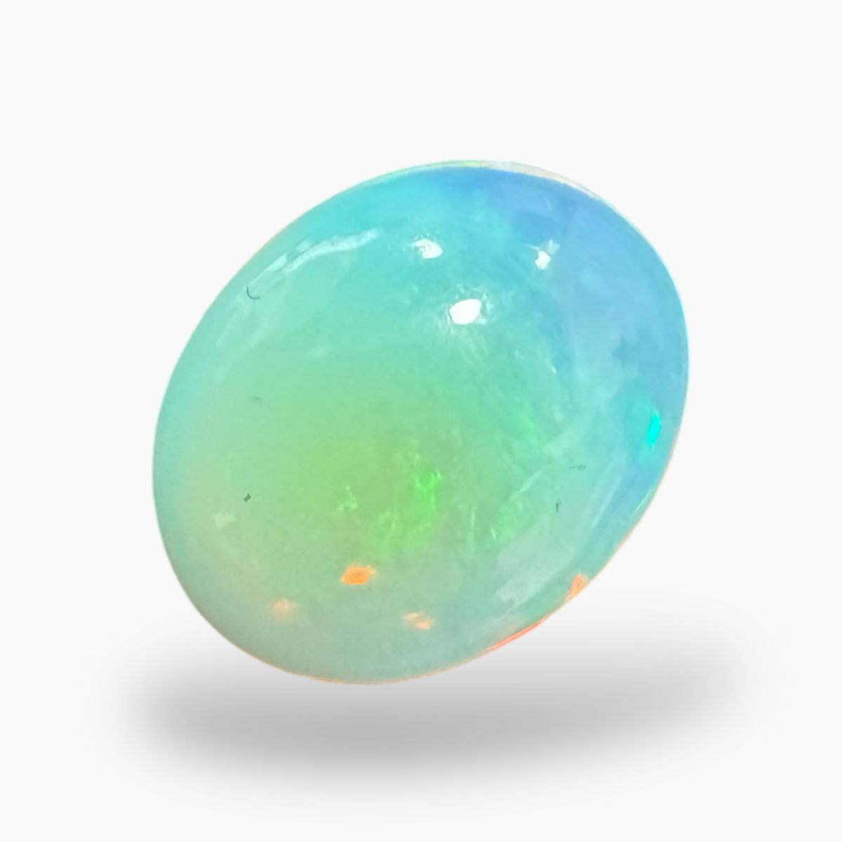 White Etopian Opal Natural Stone 4.87 carat 15x12mm