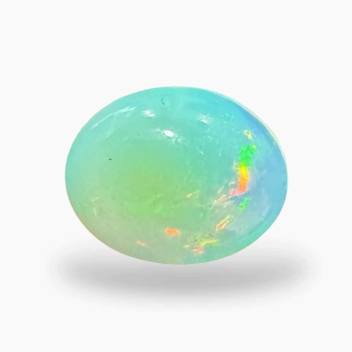 White Etopian Opal Natural Stone 4.87 carat 15x12mm