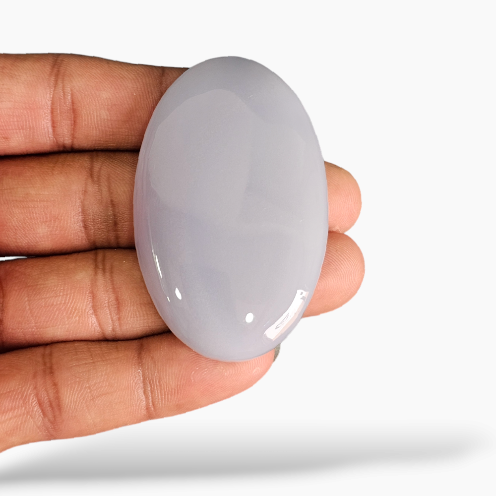 White Milky Chalcedony Stone in Oval Shape 175.29 Carats for Sale
