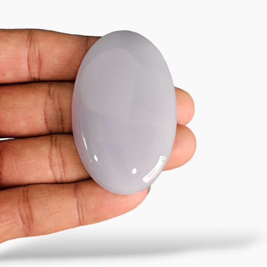 White Milky Chalcedony Stone in Oval Shape 175.29 Carats for Sale