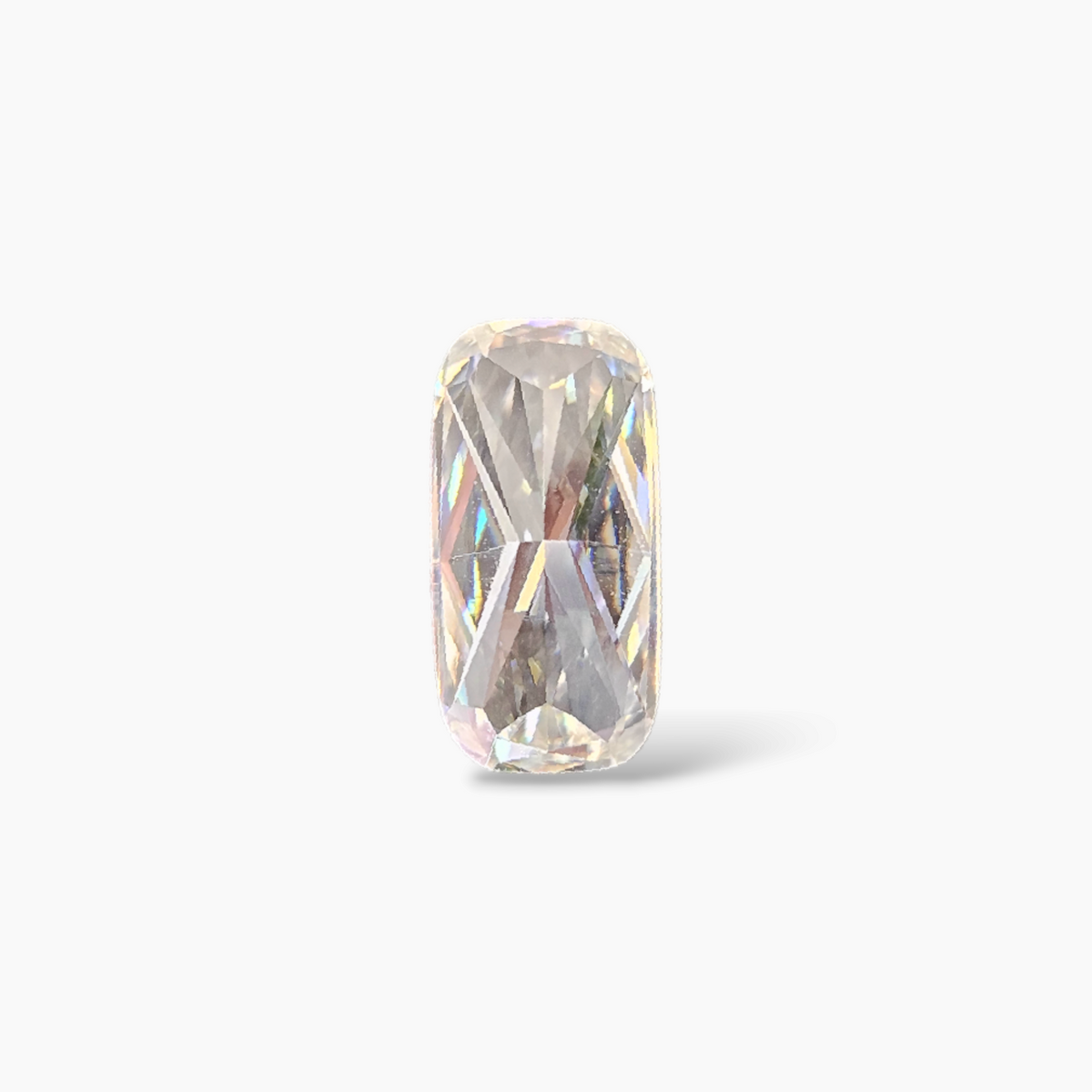 White Moissanite Diamond in Cushion Cut 3.08 Carats Weight for Sale
