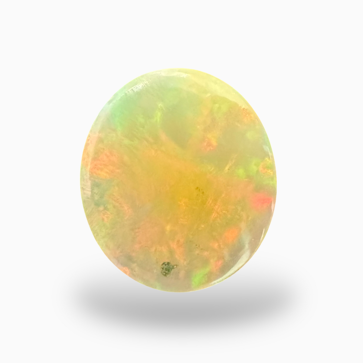 Natural White Ethiopian Opal Stone 17.07 Carats Oval Cabochon Shape 22X19mm