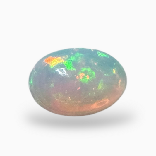 Natural White Color Ethiopian Opal Stone 0.27 Carats Oval Cabochon Shape 6X4mm