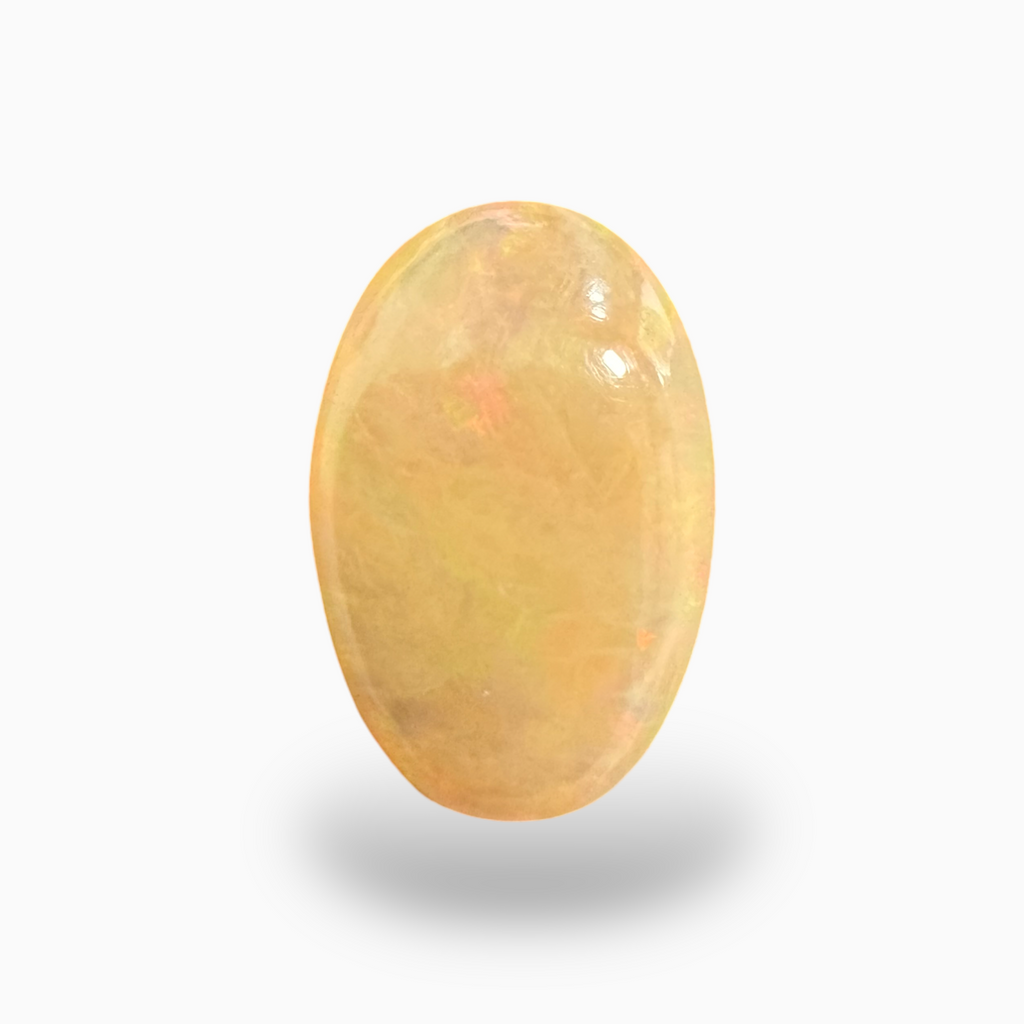 Natural White Ethiopian Opal Stone 10.28 Carats Oval Cabochon Shape 21X14.5mm