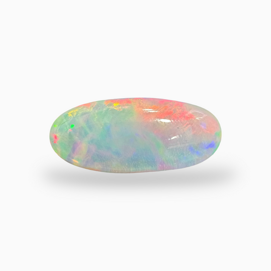 Natural White Ethiopian Opal Stone 15.32 Carats Oval Cabochon Shape 28X22.5mm