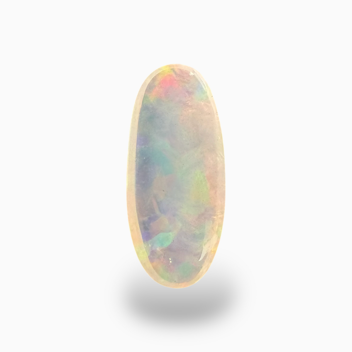 Natural White Ethiopian Opal Stone 15.32 Carats Oval Cabochon Shape 28X22.5mm