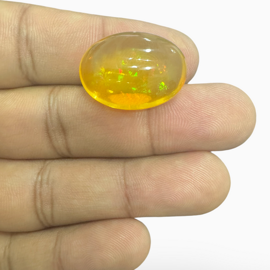 Natural Gold  Ethiopian Opal Stone 17.89 Carats Oval Cabochon Shape 23X16mm