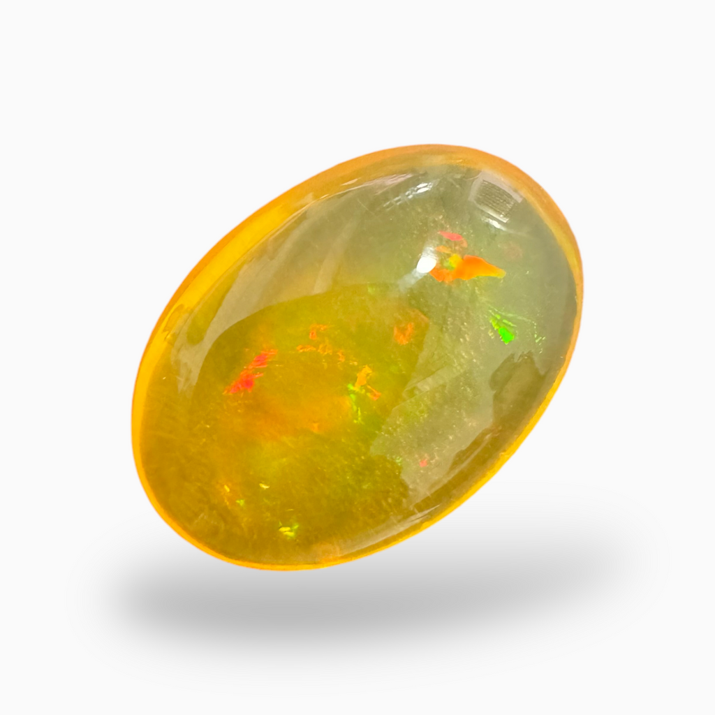 Natural Gold  Ethiopian Opal Stone 17.89 Carats Oval Cabochon Shape 23X16mm