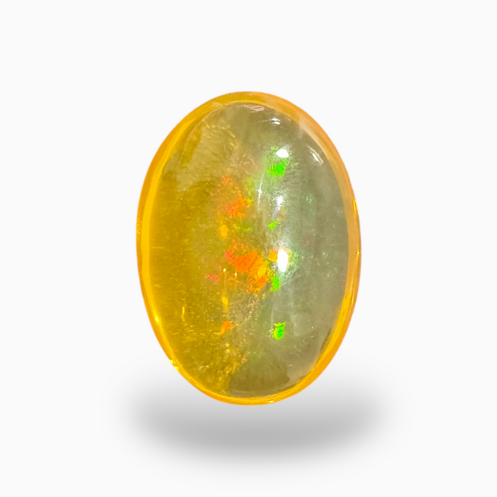 Natural Gold  Ethiopian Opal Stone 17.89 Carats Oval Cabochon Shape 23X16mm