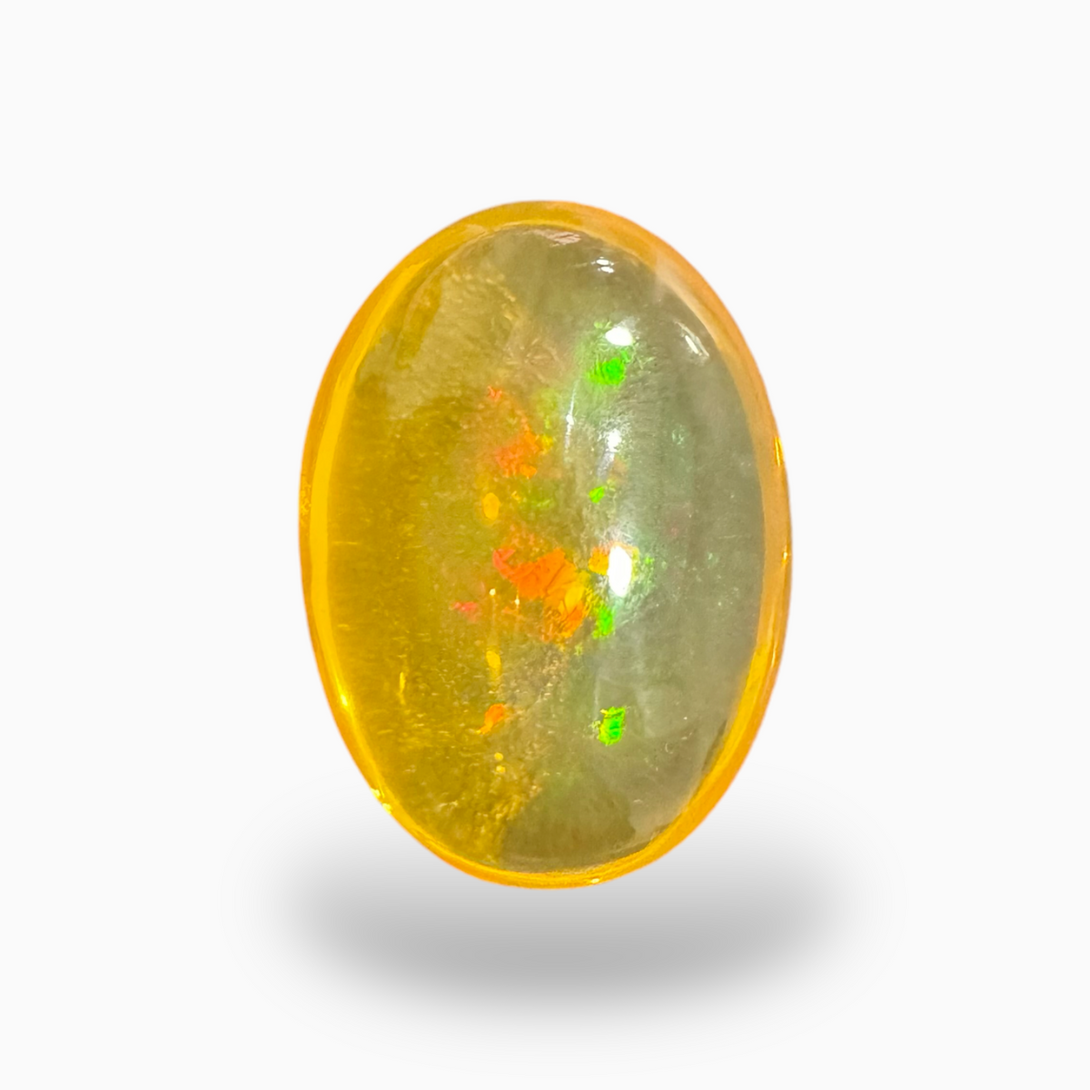 Natural Gold  Ethiopian Opal Stone 17.89 Carats Oval Cabochon Shape 23X16mm