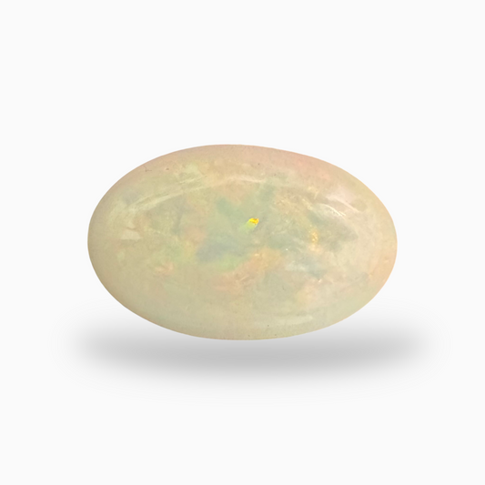 Natural White Ethiopian Opal Stone 18.7 Carats Oval Cabochon Shape 24X15mm