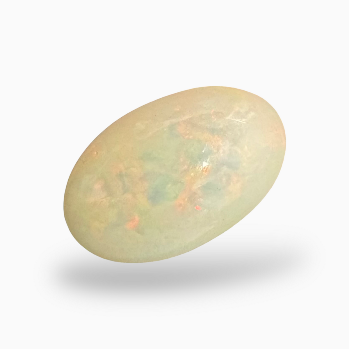Natural White Ethiopian Opal Stone 18.7 Carats Oval Cabochon Shape 24X15mm