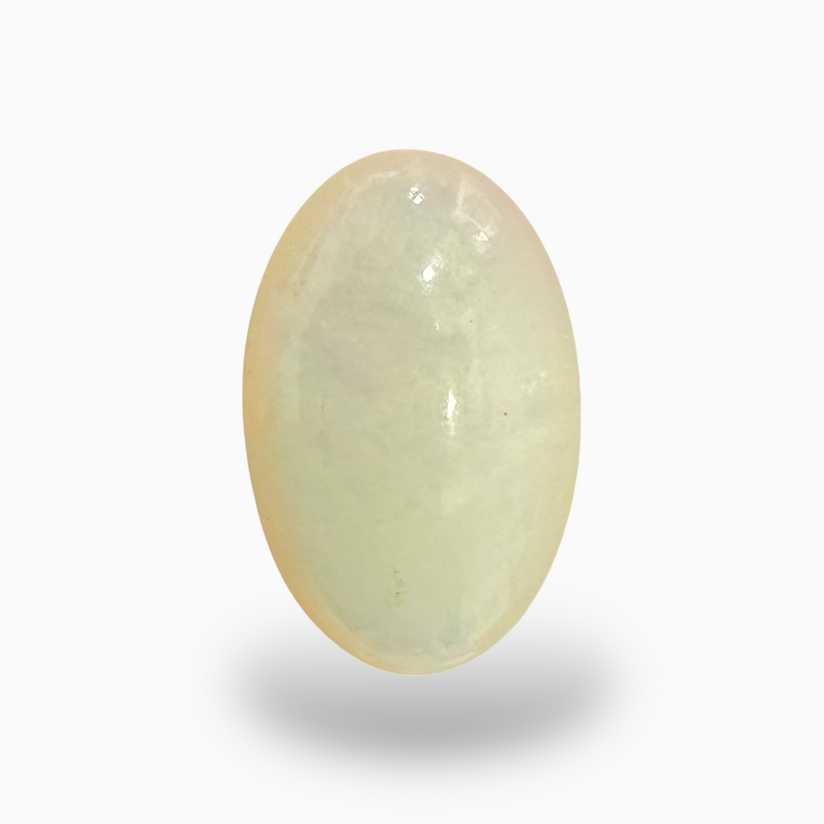 Natural White Ethiopian Opal Stone 18.7 Carats Oval Cabochon Shape 24X15mm