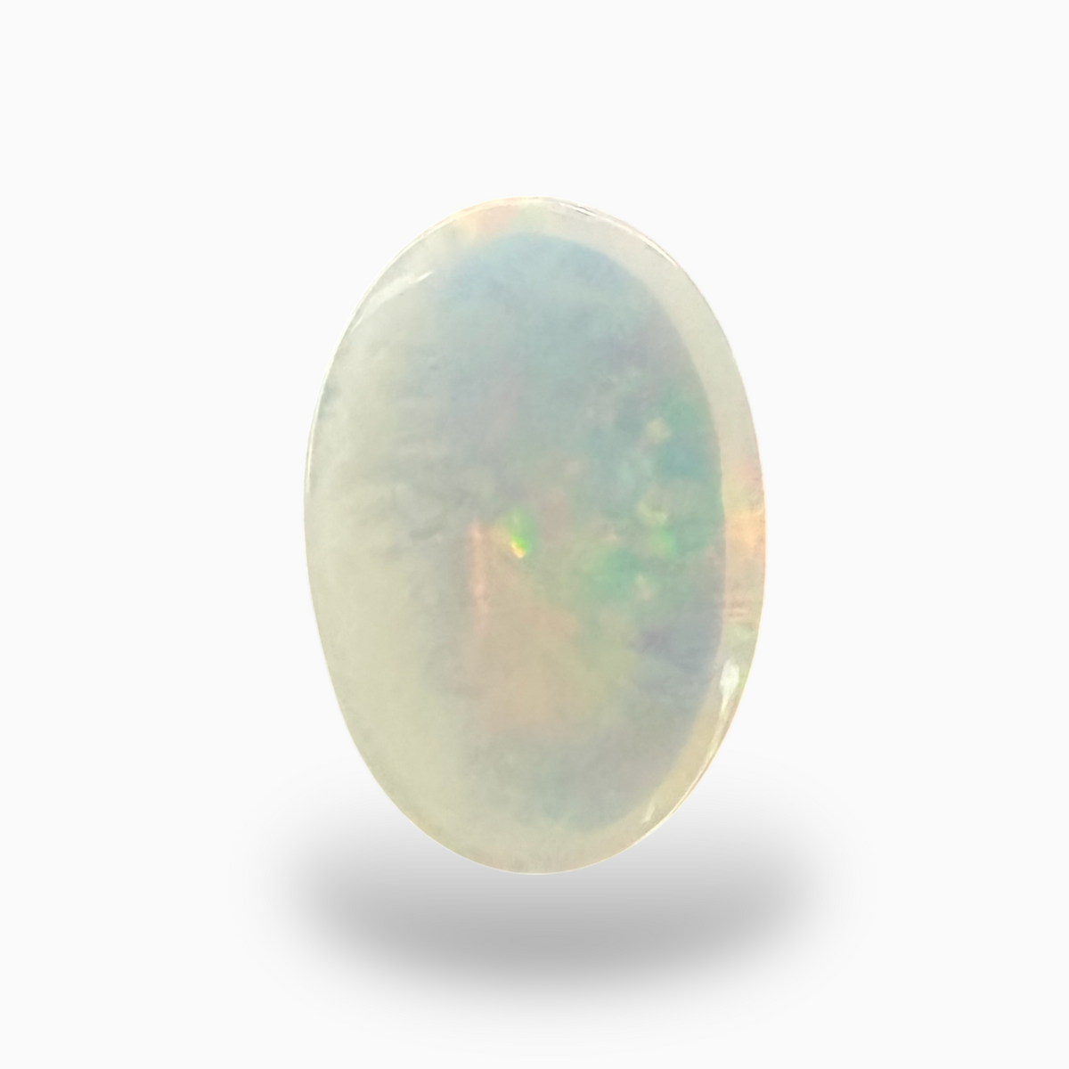 Natural White Ethiopian Opal Stone 19.1 Carats Oval Cabochon Shape 24.5X17mm
