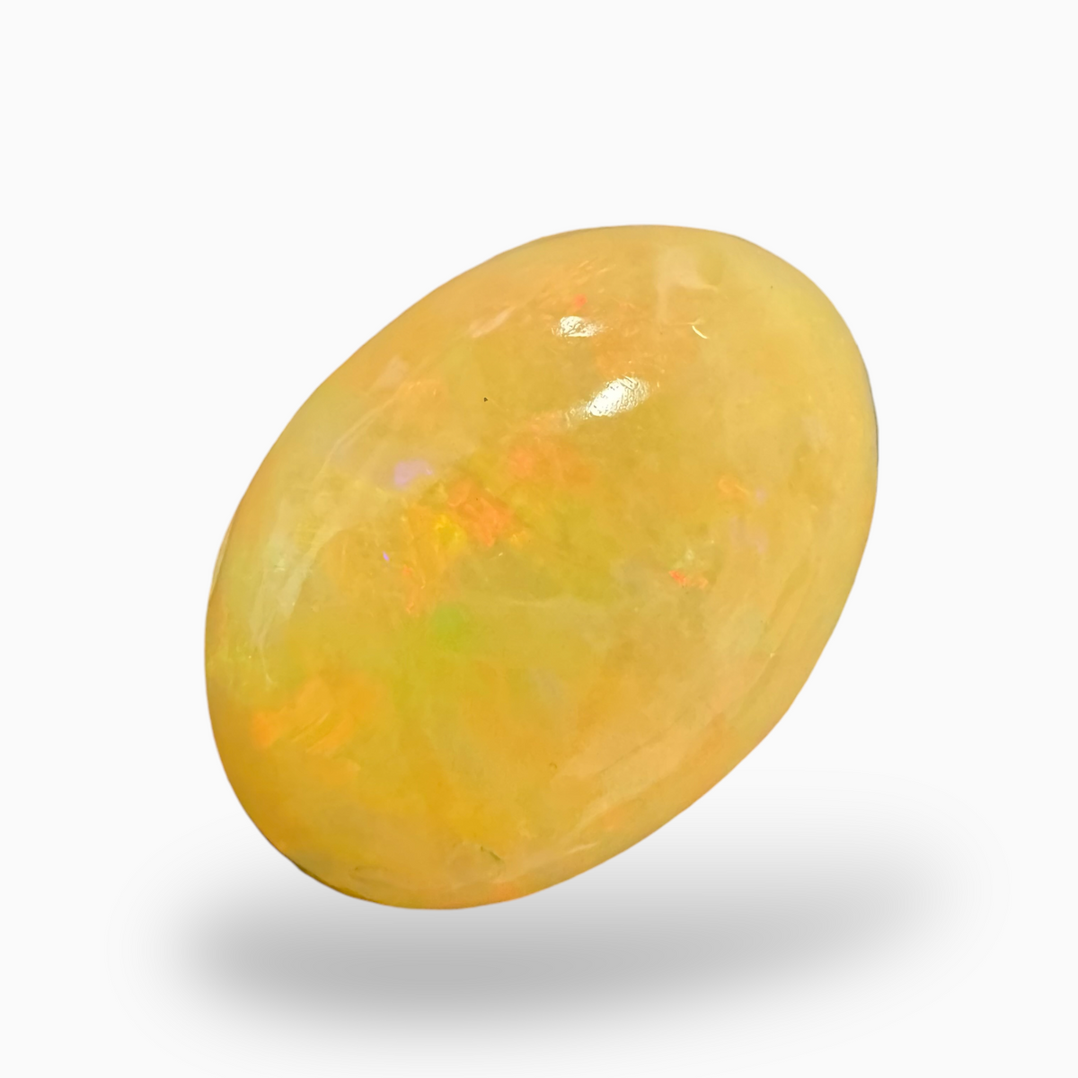 Natural Golden Ethiopian Opal Stone 19.23 Carats Oval Cabochon Shape 24.5X17.5mm
