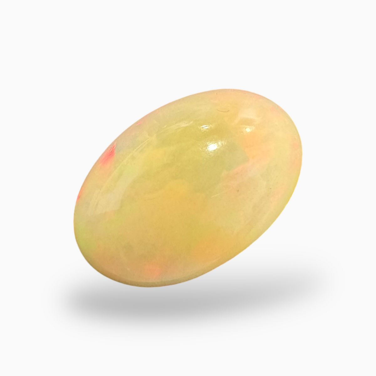 Natural White Ethiopian Opal Stone 20.35 Carats Oval Cabochon Shape 23X15.5mm