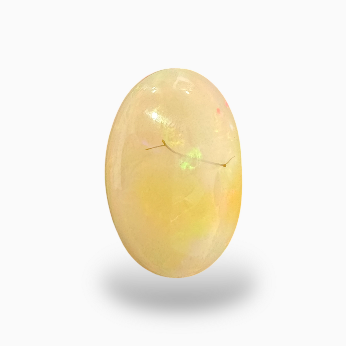 Natural White Ethiopian Opal Stone 20.35 Carats Oval Cabochon Shape 23X15.5mm