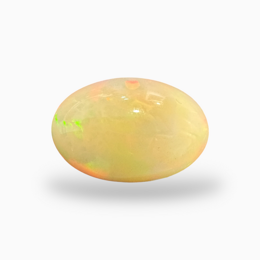 Natural White Ethiopian Opal Stone 20.35 Carats Oval Cabochon Shape 23X15.5mm