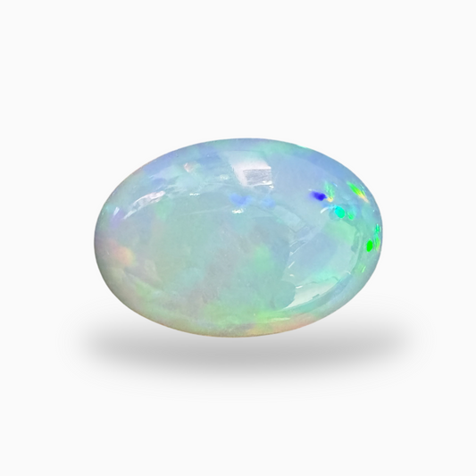 Natural White Ethiopian Opal Stone 20.6 Carats Oval Cabochon Shape 25.5X18mm