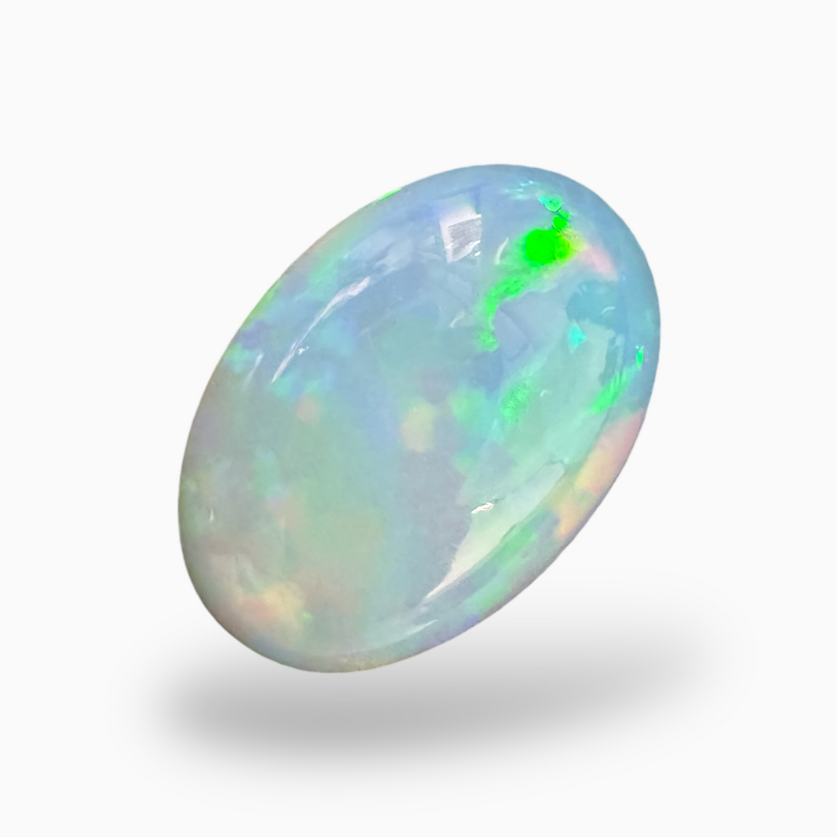 Natural White Ethiopian Opal Stone 20.6 Carats Oval Cabochon Shape 25.5X18mm