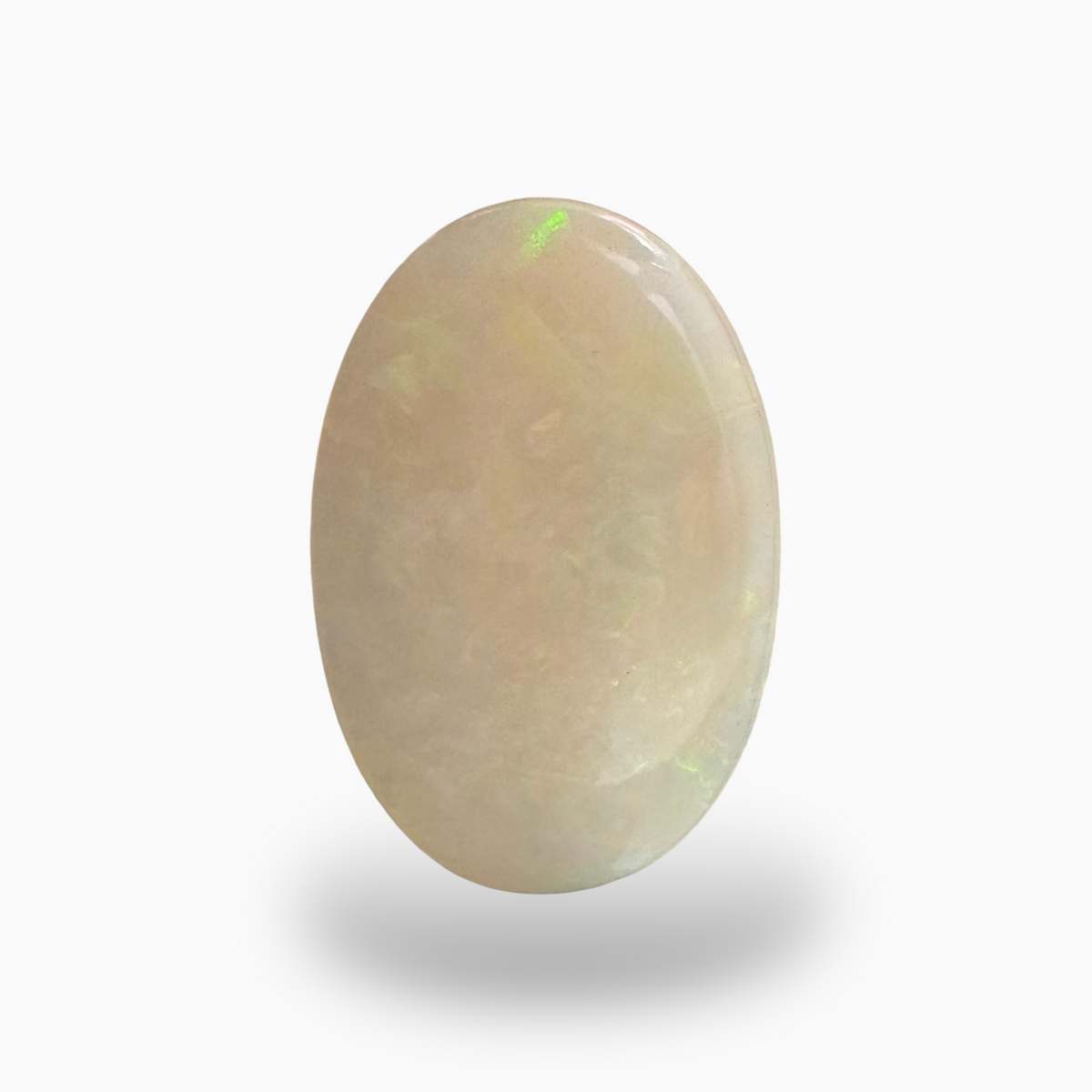 Natural White Ethiopian Opal Stone 24.7 Carats Oval Cabochon Shape 25X17mm