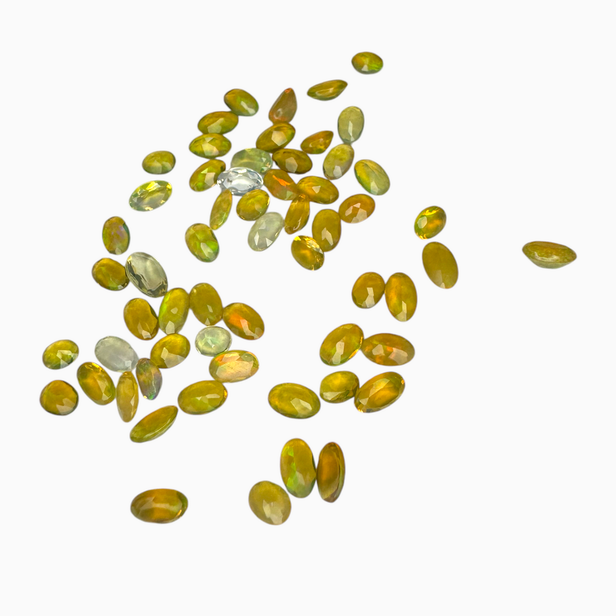 Natural Golden Color Ethiopian Opal Stone 0.16 Carats Oval Shape 5X4mm