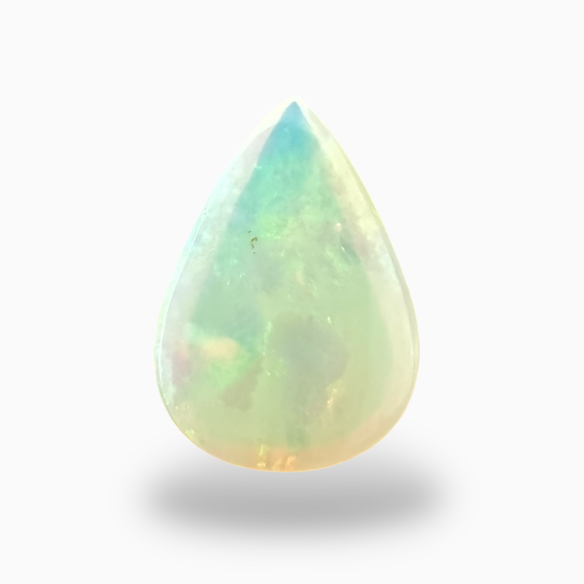 Natural White Color Ethiopian Opal Stone 4.09 Carats Pear Cabochon Shape 15X11mm