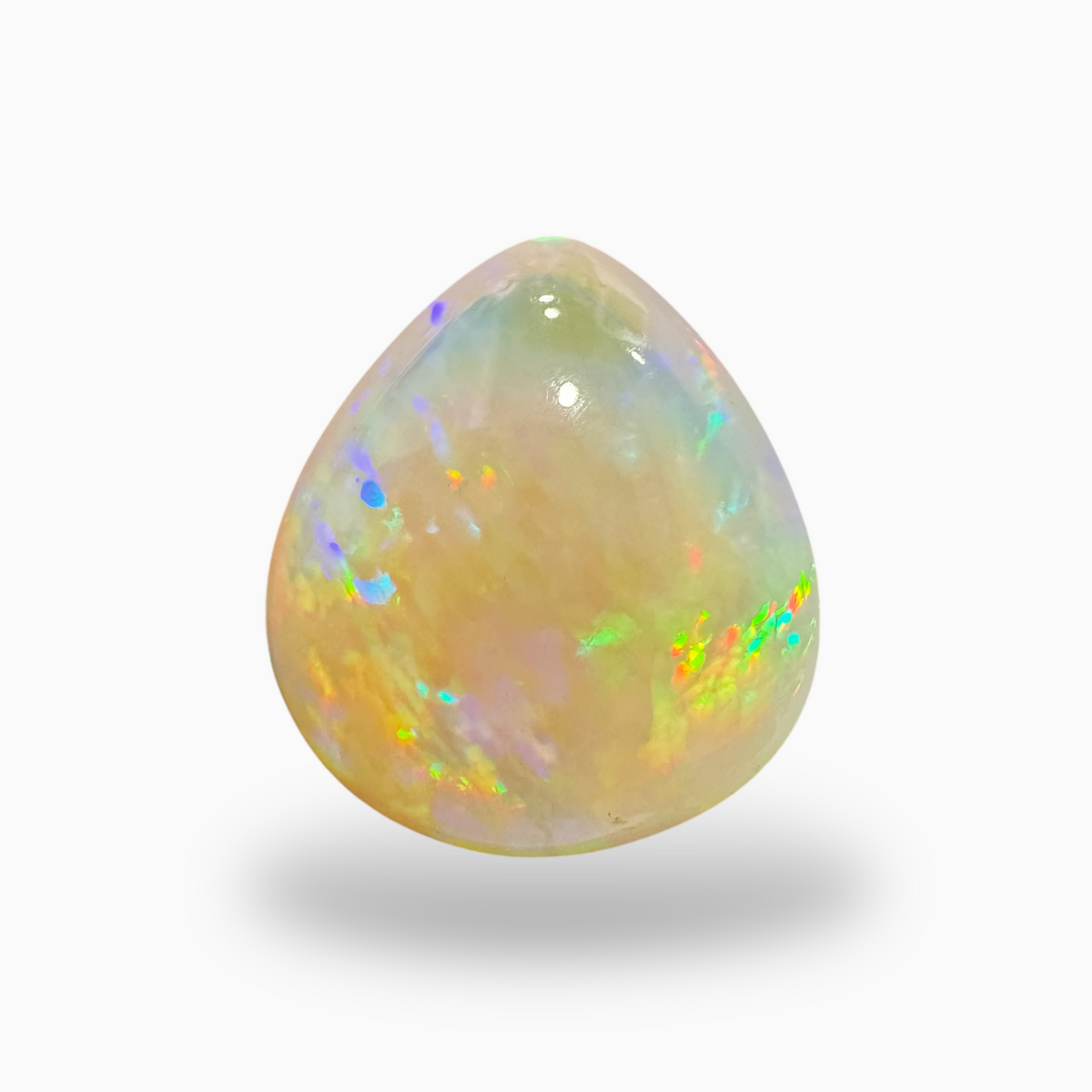 Natural White Ethiopian Opal Stone 17.8 Carats Pear Cabochon Shape 21X18mm